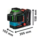 BOSCH EXPERT Akkus vonallézer EXLL18V-120-33CG L-BOXX-ban (1 x 4,0 Ah akku + gyorstöltő) IP65