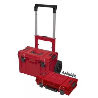   QBRICK SYSTEM PRIME Gurulós szerszámosláda Custom Red Ultra HD + SYSTEM PRIME Szersz.láda