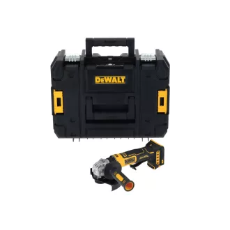   DEWALT Akkus kompakt sarokcsiszoló 125 mm 18 V szénkefe nélküli (akku + töltő nélkül, TSTAK)