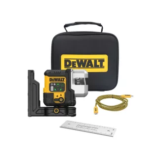 DEWALT USB Vonallézer 3 x 180° (zöld) 30 m IP65