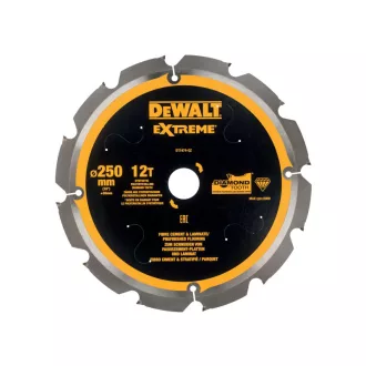   DEWALT EXTREME Fűrésztárcsa cementkötésű farostlemezhez 250 x 30 x 2,2 mm / 12T