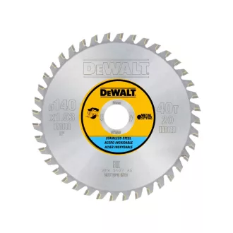 DEWALT Fűrésztárcsa INOX/fémhez 140 x 20 x 1,53 mm / 40T