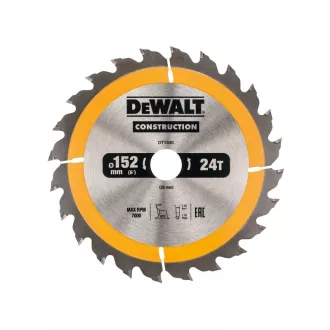   DEWALT CONSTRUCTION Fűrésztárcsa szeges fához 152 x 20 x 2,4 mm / 24T