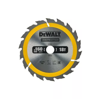   DEWALT CONSTRUCTION Fűrésztárcsa szeges fához 160 x 20 x 2,4 mm / 18T