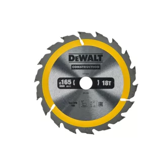  DEWALT CONSTRUCTION Fűrésztárcsa szeges fához 165 x 20 x 2,4 mm / 18T