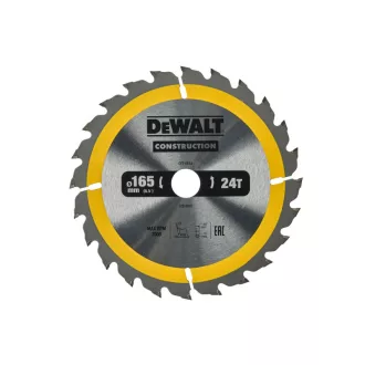   DEWALT CONSTRUCTION Fűrésztárcsa szeges fához 165 x 20 x 1,8 mm / 24T