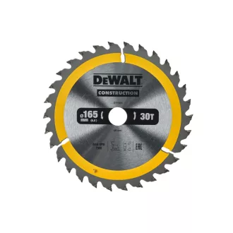   DEWALT CONSTRUCTION Fűrésztárcsa szeges fához 165 x 20 x 2,4 mm / 30T