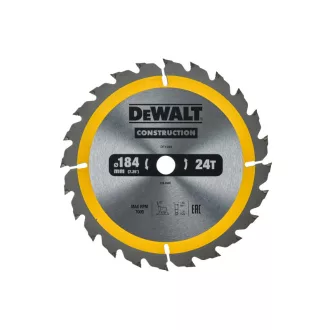   DEWALT CONSTRUCTION Fűrésztárcsa szeges fához 184 x 16 x 1,8 mm / 24T