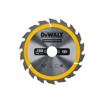   DEWALT CONSTRUCTION Fűrésztárcsa szeges fához 190 x 30 x 2,6 mm / 18T