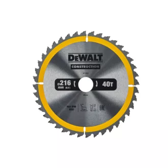   DEWALT CONSTRUCTION Fűrésztárcsa szeges fához 216 x 30 x 2,6 mm / 40T
