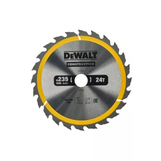   DEWALT CONSTRUCTION Fűrésztárcsa szeges fához 235 x 30 x 2,6 mm / 24T