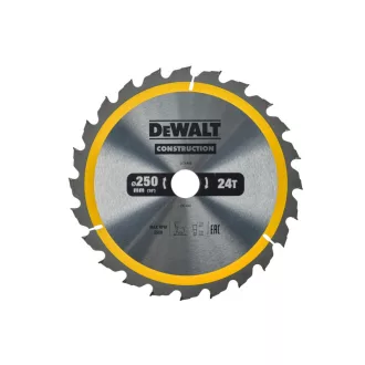   DEWALT CONSTRUCTION Fűrésztárcsa szeges fához 250 x 30 x 3,0 mm / 24T
