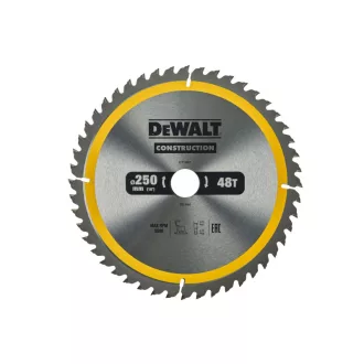   DEWALT CONSTRUCTION Fűrésztárcsa szeges fához 250 x 30 x 3,0 mm / 48T