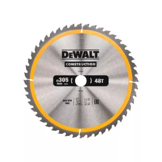   DEWALT CONSTRUCTION Fűrésztárcsa szeges fához 305 x 30 x 3,0 mm / 48T