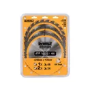 DEWALT CONSTRUCTION Fűrésztárcsa klt. 3 részes szeges fához 250 x 30 x 2,6 mm / 2 x 24T + 48T