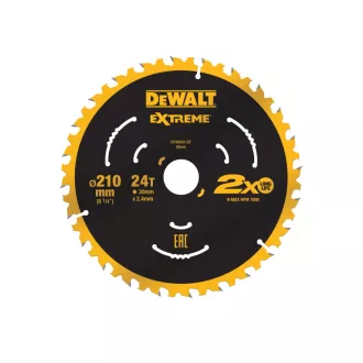   DEWALT EXTREME Fűrésztárcsa szeges fához 210 x 30 x 2,4 mm / 24T