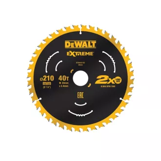   DEWALT EXTREME Fűrésztárcsa szeges fához 210 x 30 x 2,4 mm / 40T