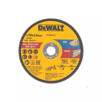 DEWALT Vágókorong INOX/fémhez 76 x 10 x 1,6 (3db)