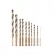 DEWALT BLACK & GOLD Csigafúró készlet 10 részes HSS (3-12 mm) 1/4" HEX  befogással