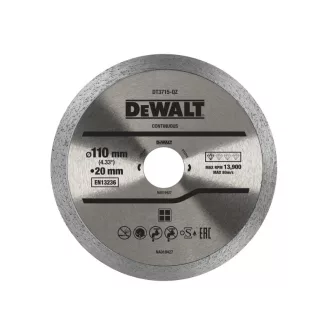   DEWALT Gyémánt vágókorong csempéhez vizes/száraz 110 x 20 x 1,6 x 5,0 mm folytonos