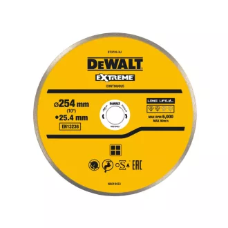   DEWALT Gyémánt vágókorong csempéhez vizes/száraz 250 x 25,4 x 1,6 x 8,0 mm folytonos
