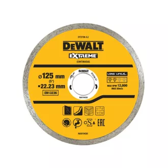   DEWALT Gyémánt vágókorong csempéhez 125 x 1,6 x 7,0 x 22,2 mm folytonos