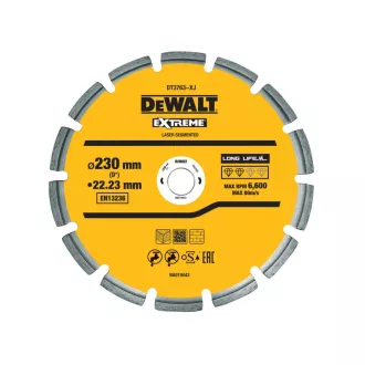   DEWALT Gyémánt vágókorong kemény anyagokhoz 230 x 2,8 x 8,5 x 22,2 mm szegmentált
