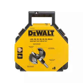   DEWALT Forstner fúró készlet 8 részes(25,28,32,38,45,54,65 mm) 1/4" HEX befogással