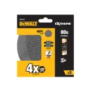 DEWALT EXTREME Tépőzáras csiszolóháló mosható 125 mm / P80 (5 db)