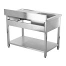 YATO Egymedencés mosogatóasztal 140 x 60 cm