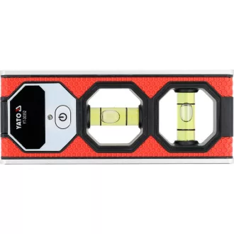   YATO Vízmérték 2 libellás 118 mm mini mágnessel és lézerrel