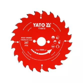 YATO Fűrésztárcsa fához teflonos 140 x 20 x 2,4 mm / 24T
