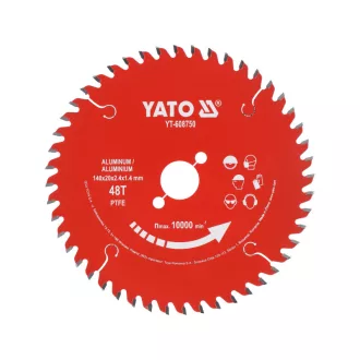   YATO Fűrésztárcsa alumíniumhoz teflonos 140 x 20 x 2,4 mm / 48T