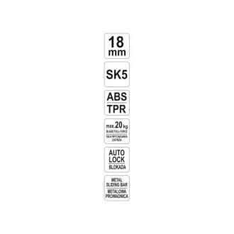YATO Törhető pengés kés 18 mm