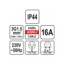 YATO Hosszabbító lengőkábel gumiszigetelt 20 m 3 x 1,5 mm2