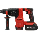 YATO Akkumulátoros fúrókalapács szénkefementes SDS-plus 18 V ( 2 x 4 Ah akksi és töltő )