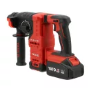 YATO Akkumulátoros fúrókalapács szénkefementes SDS-plus 18 V ( 2 x 4 Ah akksi és töltő )
