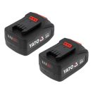 YATO Akkumulátoros sarokcsiszoló szénkefementes 125 mm 18 V ( 2 x 4 Ah akksival és 2 Ah töltővel 