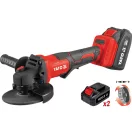 YATO Akkus sarkocsiszoló szénkefe nélküli 125 mm 18 V ( 2 x 4,0 Ah akku + töltő )