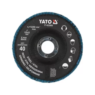 YATO Lamellás csiszolókorong 125 x 22 mm P40